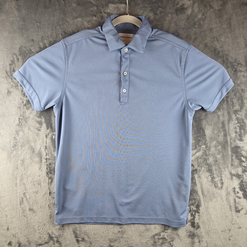 Ministry Of Supply Apollo Polo Shirt Mens Size Medium Blue Stretch Performance